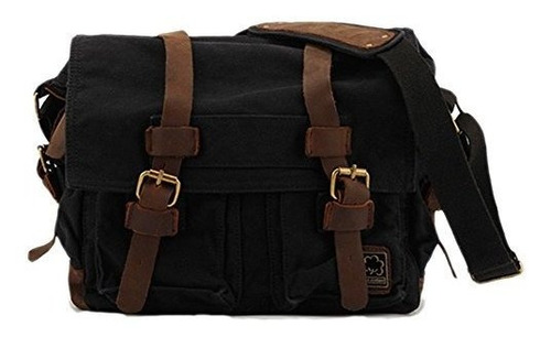 Bolso Ordenador Bolso Sechunk Vintage Cuero Lona Portátil