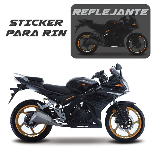 Kit De Stickers Rin Reflejantes Italika Rt200 + Regalo