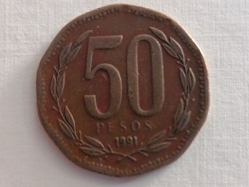 Moneda 50 Pesos Chile 1991 