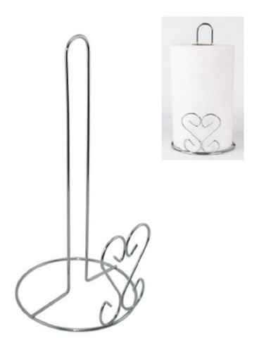 Imagen 1 de 3 de Portarollo De Cocina De Metal Con Diseño De Corazón 27cm