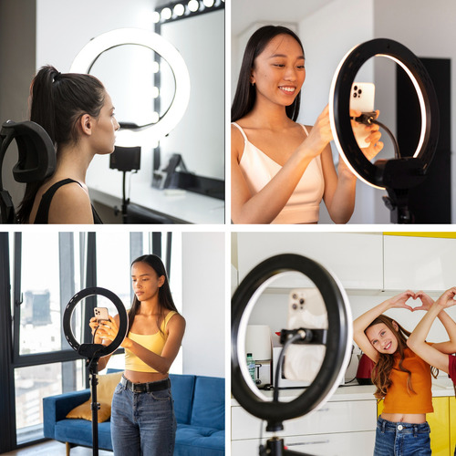 Aro De Luz Led 14 Pulgadas + Tripie Soporte Iluminacion