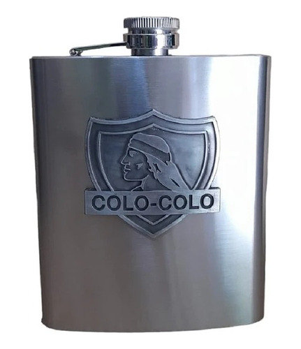 Licorera Petaca Metalica 450ml Logo Colo Colo