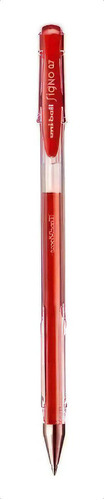 Caja X 12 Roller Boligrafo Uni-ball Signo Fine Um-100(07) Color De La Tinta Rojo Color Del Exterior Transparente