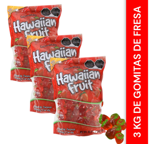 Gomitas Hawaiian Fruit Dulce Mexicano Gummy Gomitas De Fresa
