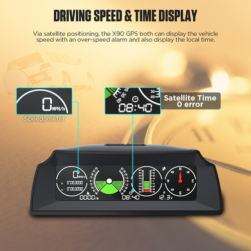 Medidor Velocidad X90 Gps Pendiente Inclinómetro Brújula 4x4
