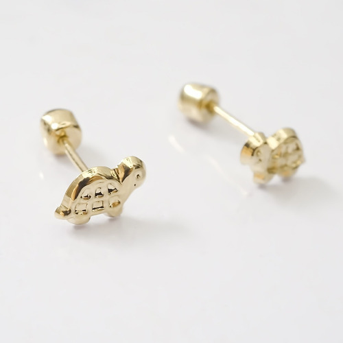 Amor Eterno - Broqueles Tortuga Mini Bebé / Aretes / Oro 10k