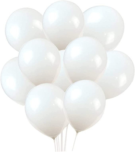 Globos Blanco Redondo Latex R12 30cm Resistente Pack 50