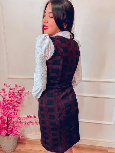 Vestido hotsell jardineira xadrez