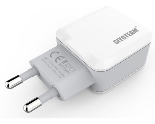 Cargador Doble + Cable Micro Usb Certificado Sec Siyoteam