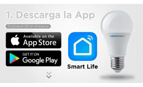 Imagen 5 de 8 de Pack 4 Ampolletas Smart Wifi A60 Google Home Alexa