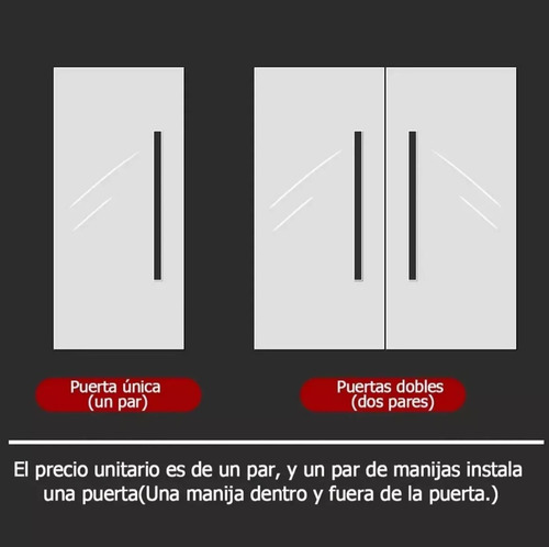 Jaladera Tipo H Cuadrada De 45 Cm De Acero Inoxidable