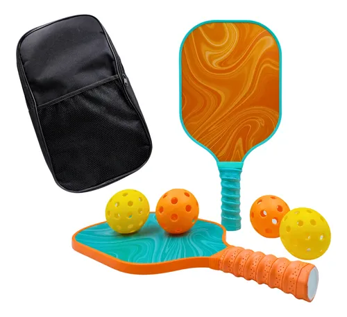 Set Pickleball 2 Paletas + Pelotas + Bolso De Traslado Padel