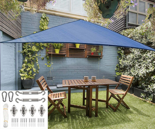 Toldo De Vela De 12 &#39;&#39; Triangle Sun Shade En Azul Co