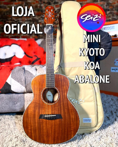 Violão Seizi Mini Kyoto Koa Abalone Com Bag