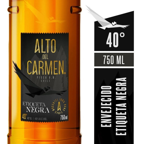 Pisco Alto Del Carmen Etiqueta Negra 40° Alc 750ml