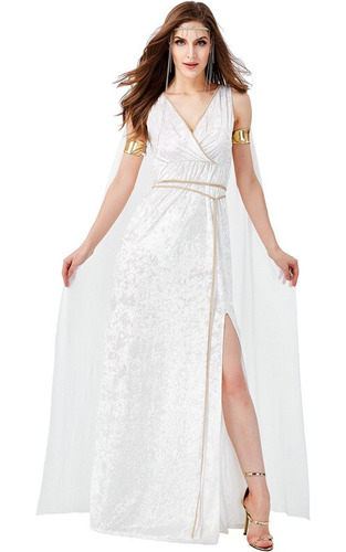 Disfraz De Diosa Griega Blanca Para Mujer De Alta Calidad, P