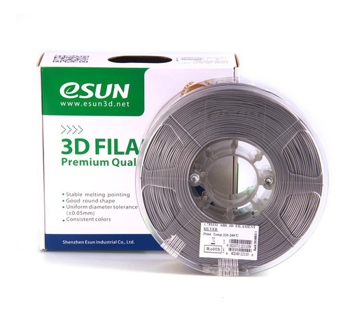Filamento Abs+ Esun  3mm Impresora 3d Plateado