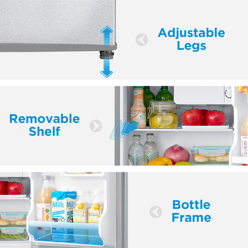 Refrigerador Frigobar Midea Mdrd86fgm50 2 P3 Gris Con Llave