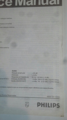 Manual De Serviços Cassetes Recorder Vr988/78 Raridade (Usado)
