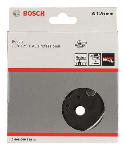 Plato Velcro 125mm Suave (8 Huecos) For Gex 125-1 Ae Bosch