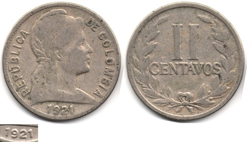 2 Centavos 1921 Fecha Diferente
