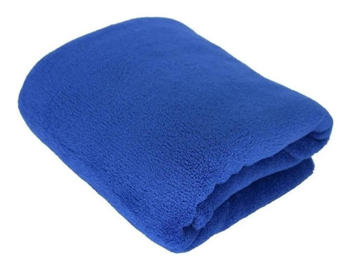 Cobertor Life Tex II Microfibra cor azul royal com design liso de 200cm x 180cm