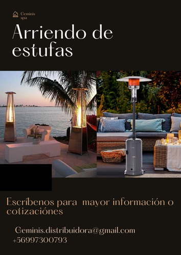 Arriendo Estufas De Patio Piramide Y Pagodas Y Turbo Calefac