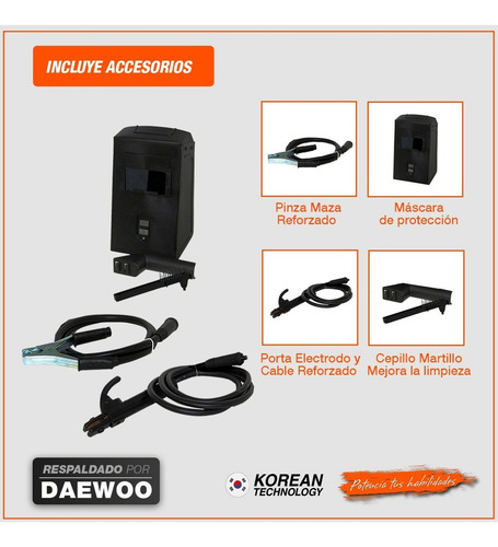 Imagen 5 de 5 de Soldadora Inverter Daewoo Dw160mma 50hz 220v