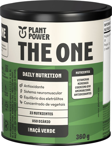 Suplemento Alimentar The One 23 Nutrientes Plant Power Maça Verde 360g