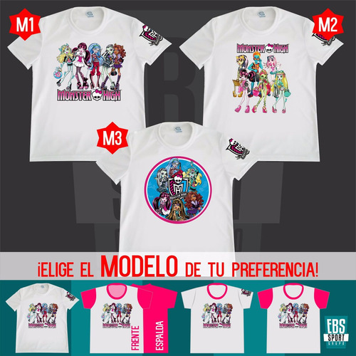 Camiseta Para Niños Y Niñas Moster High Algodon