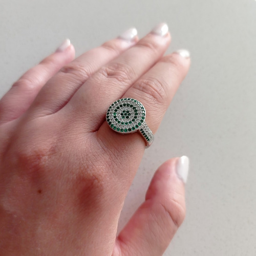 Imagen 5 de 6 de Anillo Plata Italiana 925 Y Circonitas Modelo Patricia