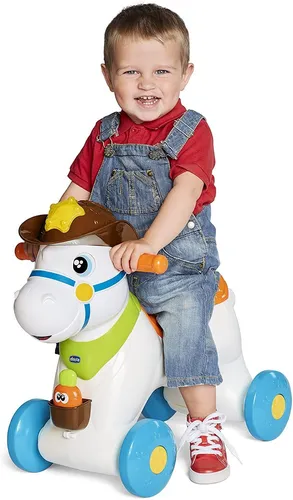 Chicco Caballo Montable 3n1 Mecedora Carrito Sonido Luces