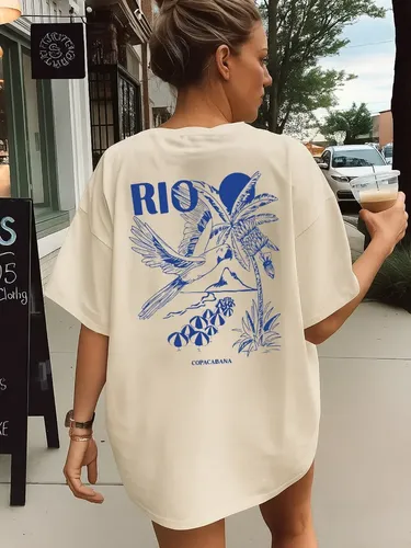 Camiseta Overszied Camisa Feminina Academia Rio De Janeiro
