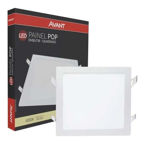 Plafon Led Quadrado Embutir 40x40 Painel 30w 4000k Avant