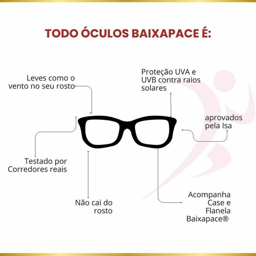 Óculos Baixa Pace Seoul Dourado Com Marrom Degradê