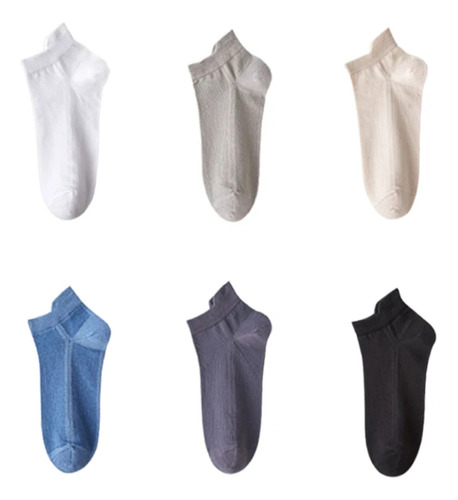 6 Pares De Calcetines De Verano Para Hombre, De Algodón Fino