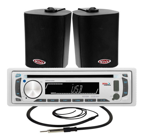 Combo Mr648w Boss Marine Mp3/cd-r/cd-rw Multimídia Náutico