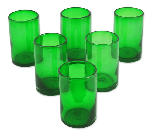 Set 6 Vasos Para Agua Color  Sólido 16oz - Vidrio Soplado