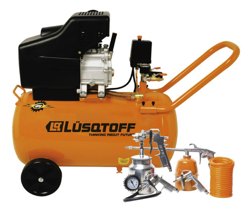 Compresor de aire eléctrico portátil Lüsqtoff LC-2550BK monofásico 50L 2.5hp 220V 50Hz naranja