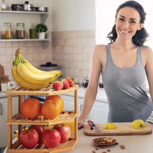 Soporte Para Platos De 3 Niveles Almacenamiento Práctico