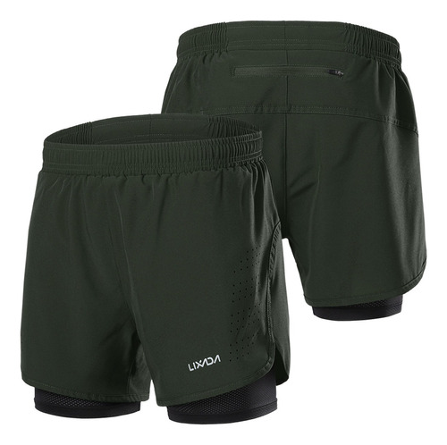 Lixada Pantalones Cortos De Running 2 En 1 For Hombre De Se