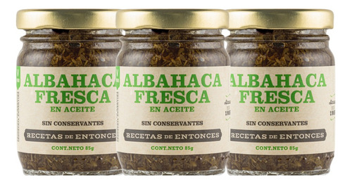 Pack X3 Albahaca En Aceite Recetas De Entonces 90g