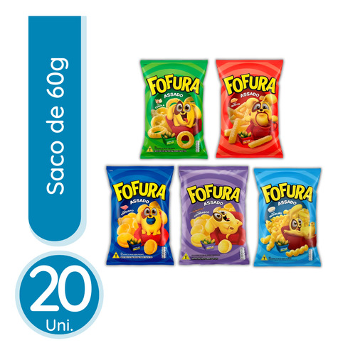 Biscoito Salgado Assado Fofura 60g A Sua - 20 Uni