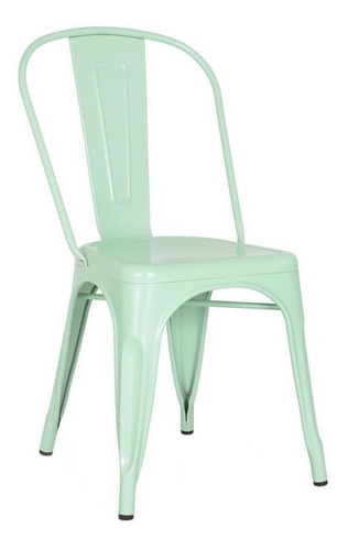 Cadeira Tolix Iron Metal Aço Industrial Verde Claro Pastel Cor Da Estrutura Da Cadeira Verde-claro