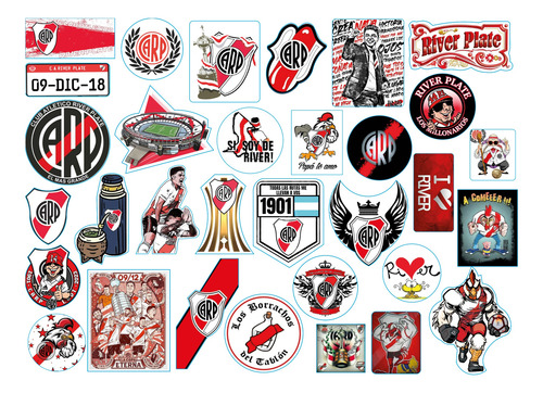 Stickers River, Newlls Futbol Calcos Termos Compu Mate Celu
