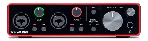 Interfaz De Audio Focusrite Scarlett 2i2 Roja 3.ª  Gen