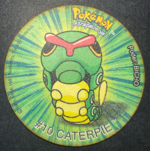 Taps Pokemon De Frito Lay - #10 Caterpie - 1998 Original