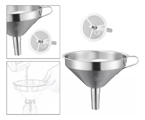 A Embudo De Acero Inoxidable Embudo De Cocina Con Colador
