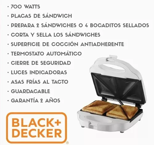 Sandwichera Tostadora Eléctrica - Placa Antiadherente