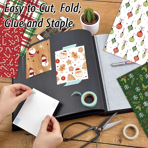 Set 12 Papeles Navidad Christmas Scrapbooking, Manualidades
